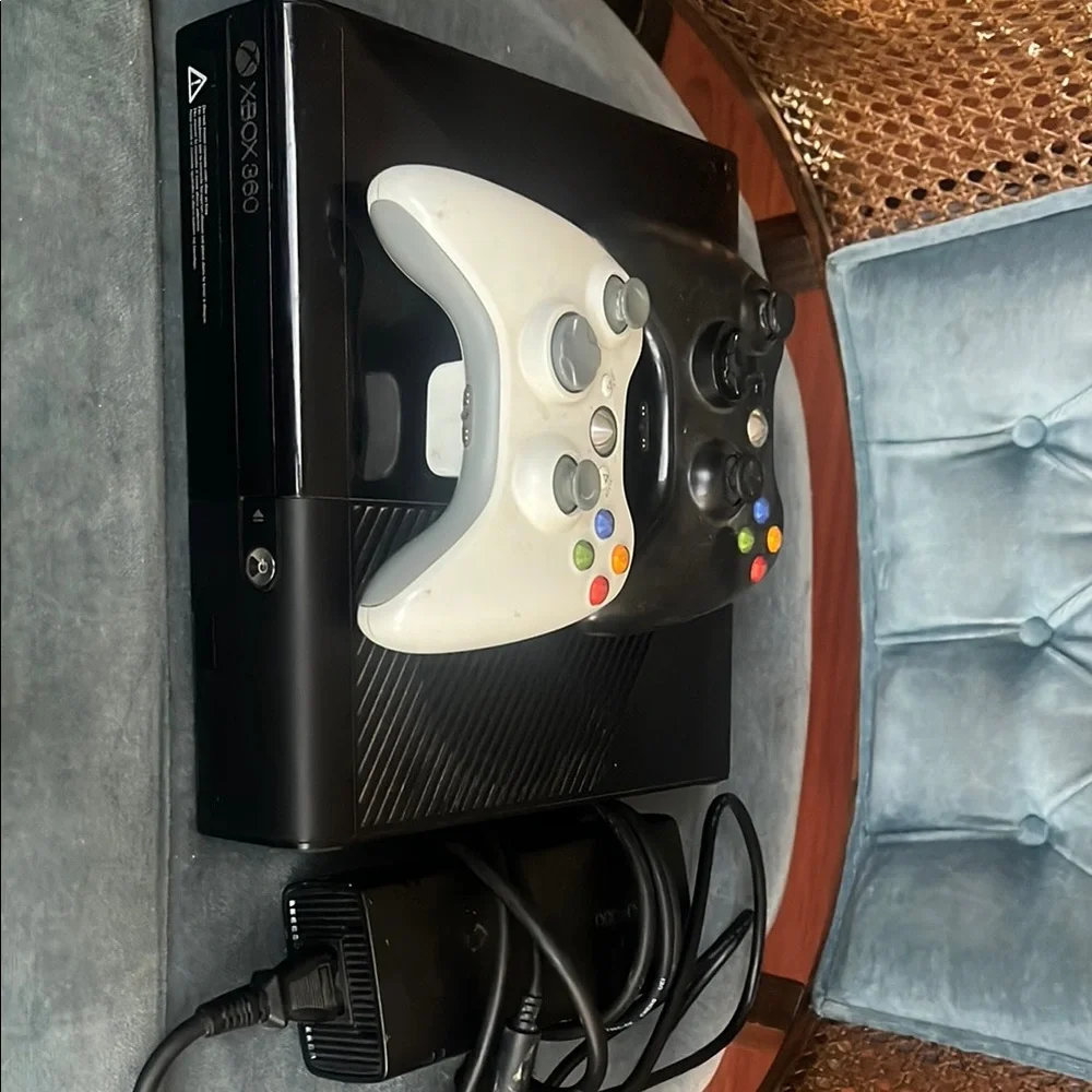 360 Console with Black , white controllers and with all the cables included